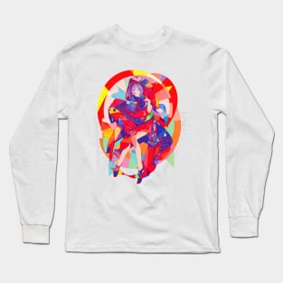 Colorful Geometry Girl Long Sleeve T-Shirt